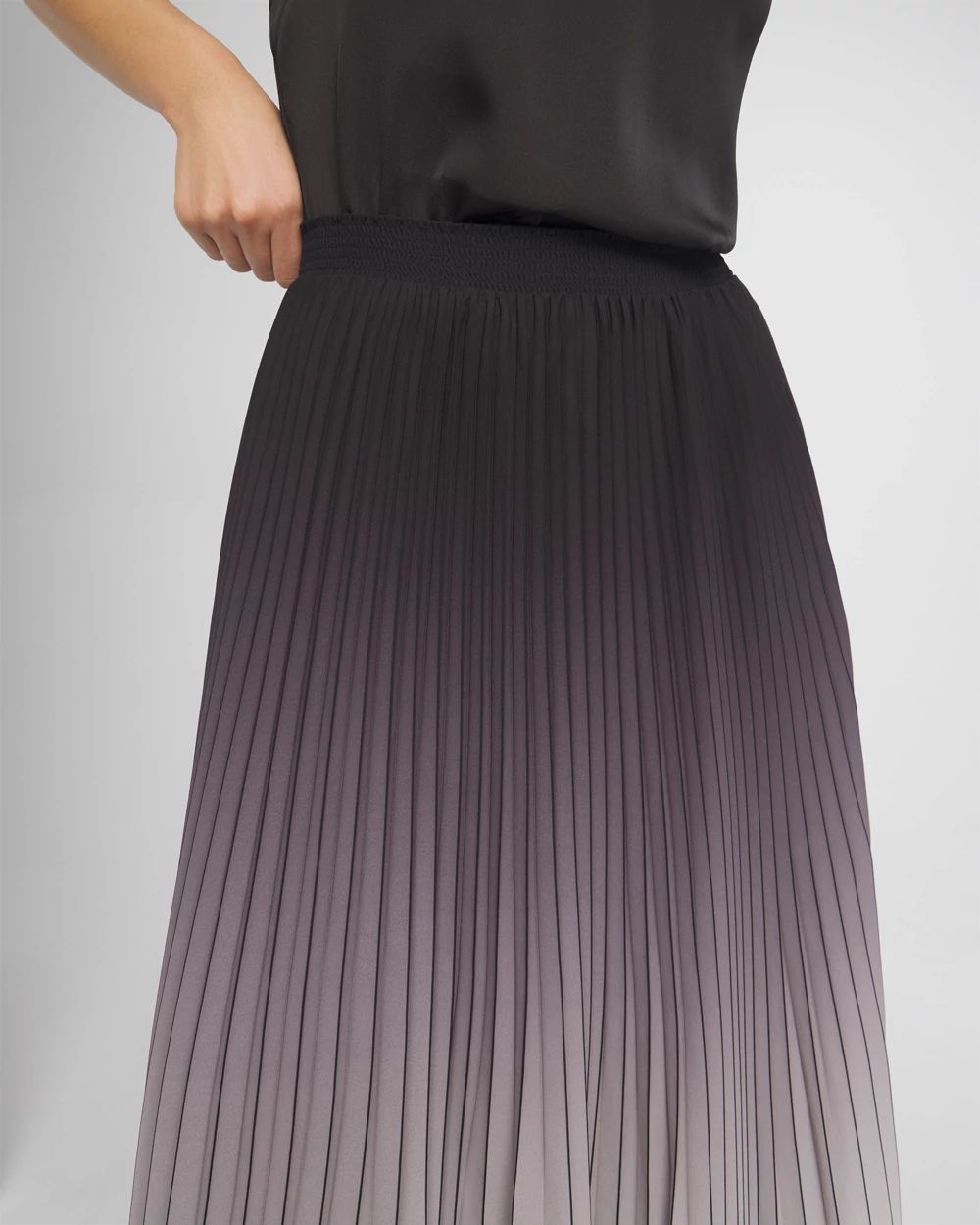 Pleated Ombre Midi Skirt